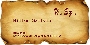 Willer Szilvia névjegykártya